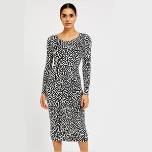 Asos Geometric Stretch Midi Dress